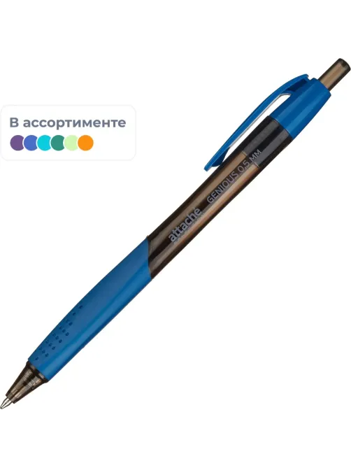 Ручка шариковая автомат. Attache Selection Genious,син,корп.асс,манж