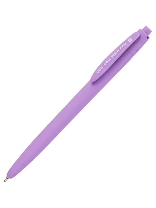 Ручка шариковая автомат. Deli EQ53-BL,гибр.нак0,7,софт-тач,син,в асс