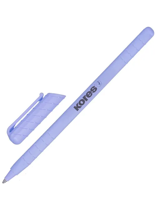 Ручка шариковая неавтомат. KORES Pastel K0R-M,син,масл,асс. 37086