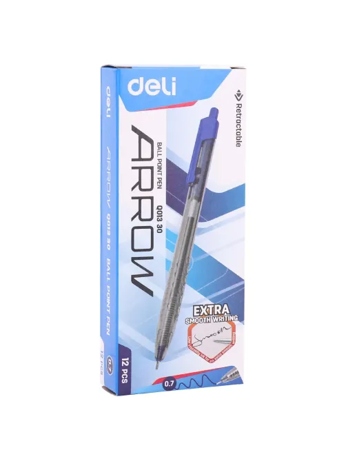 Ручка шариковая автомат. Deli Arrow д.ш.0,7мм лин 0,35мм син EQ01330