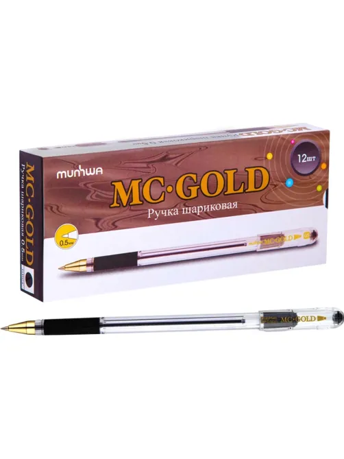 Ручка шариковая неавтомат. MunHwa MC Gold черн,0,5мм,масл,манж 207857