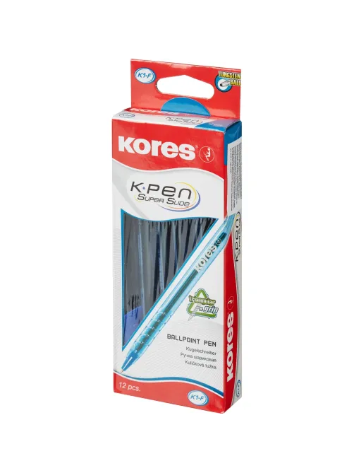 Ручка шариковая неавтомат. KORES К1 F(0,7мм) треуг.корп, син.ст.39511