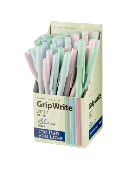 Ручка шариковая неавтомат. GripWrite Zefir линия 0,7мм, син.,асс,20-0326/03