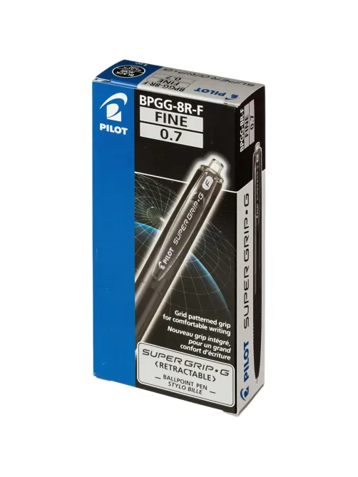 Ручка шариковая автомат. PILOTSuperGrip BPGG-8R-F-Bрез.манж.чер0.22мм