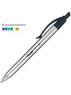 Ручка шариковая автомат. MILAN Silver,1,0мм,син,масл,в асс,1765779120