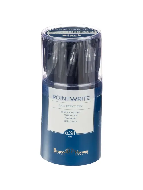 Ручка шариковая неавтомат. BV PointWrite Black 0,38мм синяя 20-0265