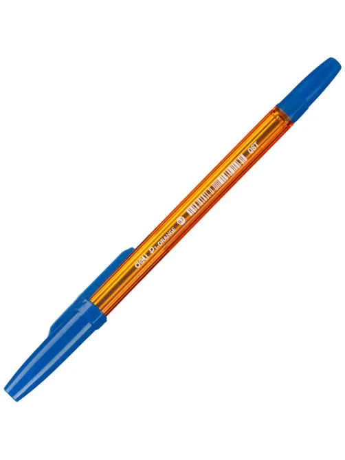 Ручка шариковая неавтомат. Deli P1-Orange EQ6T, пулев.нак,0.7мм,син.черн
