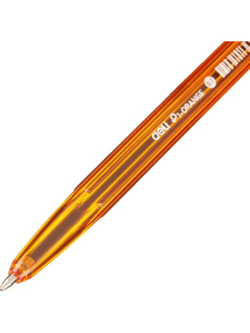 Ручка шариковая неавтомат. Deli P1-Orange EQ6T, пулев.нак,0.7мм,син.черн