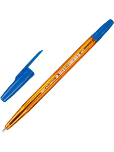 Ручка шариковая неавтомат. Deli P1-Orange EQ6T, пулев.нак,0.7мм,син.черн