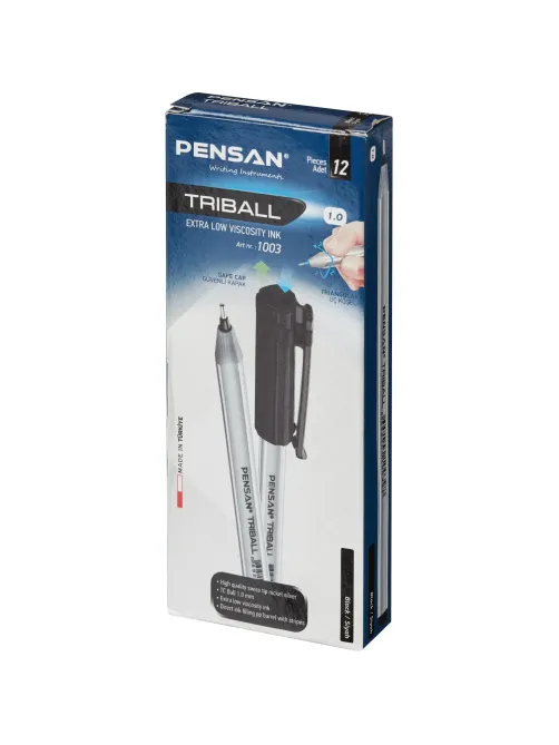 Ручка шариковая неавтомат. PENSAN  TRIBALL -черная-1,0мм