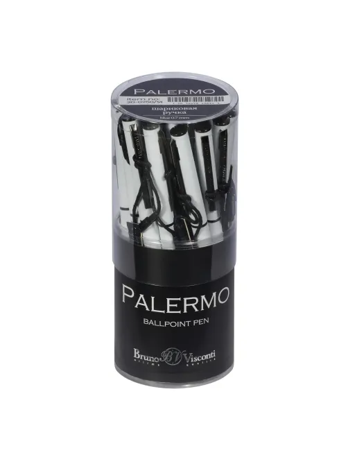 Ручка шариковая автомат. PALERMO бел.мет.корп, 0,7мм синяя 20-0250/14