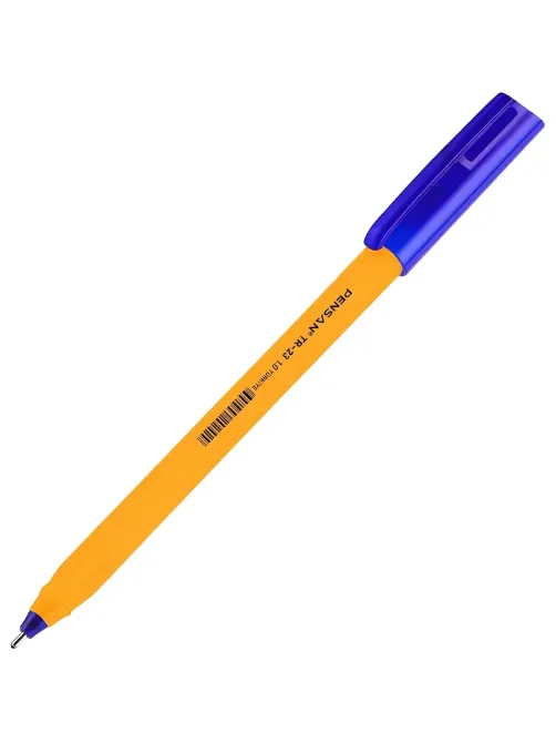Ручка шариковая неавтомат. PENSAN YELLOW 1,0мм,син,масл,треугTR-23/50