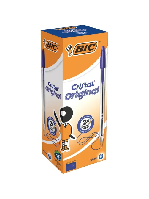 Ручка шариковая неавтомат. BIC Cristal синий  0,32 мм Франция
