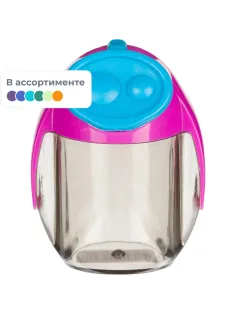 Точилка KORES MIGOO с контейнером, 2 отверстия, ассорти