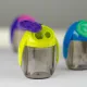 Точилка KORES MIGOO с контейнером, 2 отверстия, ассорти