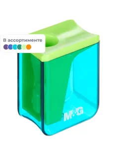 Точилка ручная M&G, 1 отв., контейнер, ассорти