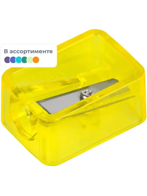 Точилка ручная Deli, 1 отверстие, пластик, стальное лезвие, ассорти