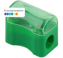 Точилка для карандашей  бюджет цв.ассорти с контейнером