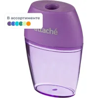 Точилка Attache Bright Colours 1 отв., цветной контейнер, ассорти
