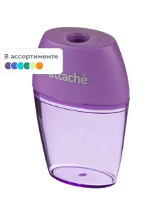 Точилка Attache Bright Colours 1 отв., цветной контейнер, ассорти