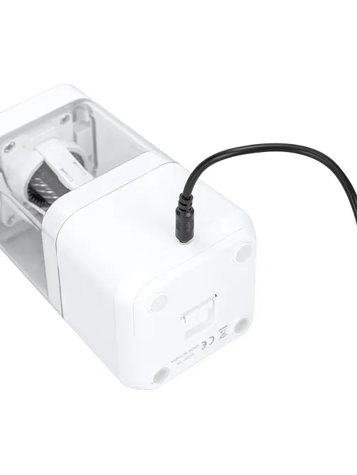 Точилка для карандашей электрич. Deli, 1 отв., пластик ,батарея+ USB, белый