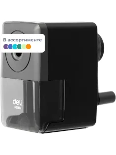 Точилка механическая Deli, 1 отв., со струбциной,картонная коробка, ассорти