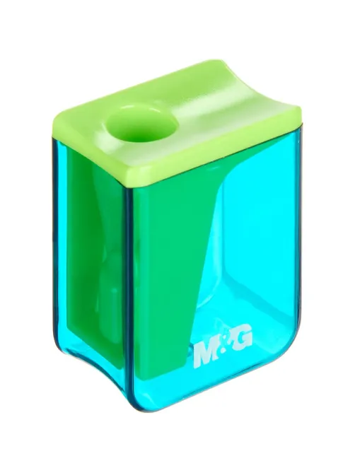 Точилка ручная M&G, 1 отв., контейнер, ассорти