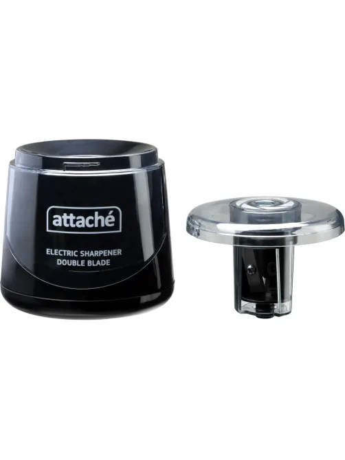 Точилка электрическая Attache,двойное лезвие,1отв,пит. от батареек АА,черн