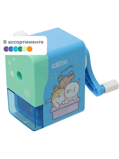 Точилка механическая Deli E0739 MiYou, 1 отв.,пластик,без струбцины ассорти