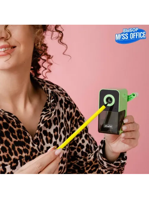 Точилка механическая Attache Bright Colours,авто-фиксация карандаша,зеленый