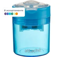 Точилка Attache Economy на 2 отв., c цветным контейнером, ассорти