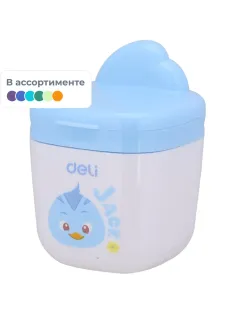 Точилка ручная Deli ER01300, 1 отверстие, с контейнером, пластик, ассорти