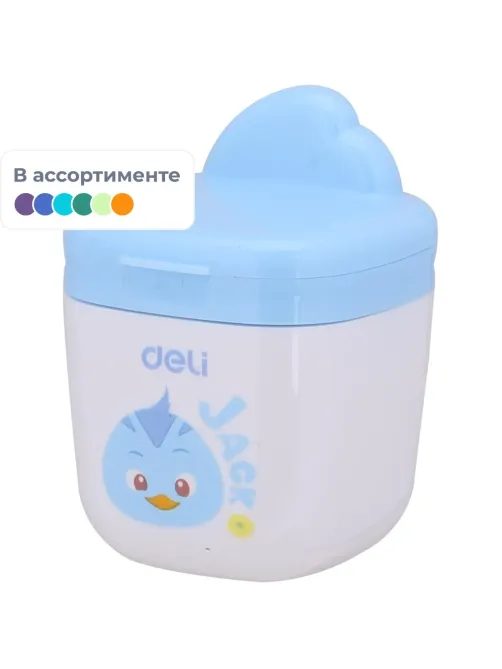 Точилка ручная Deli ER01300, 1 отверстие, с контейнером, пластик, ассорти