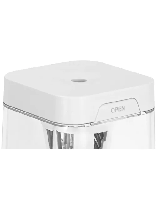 Точилка для карандашей электрич. Deli, 1 отв., пластик ,батарея+ USB, белый