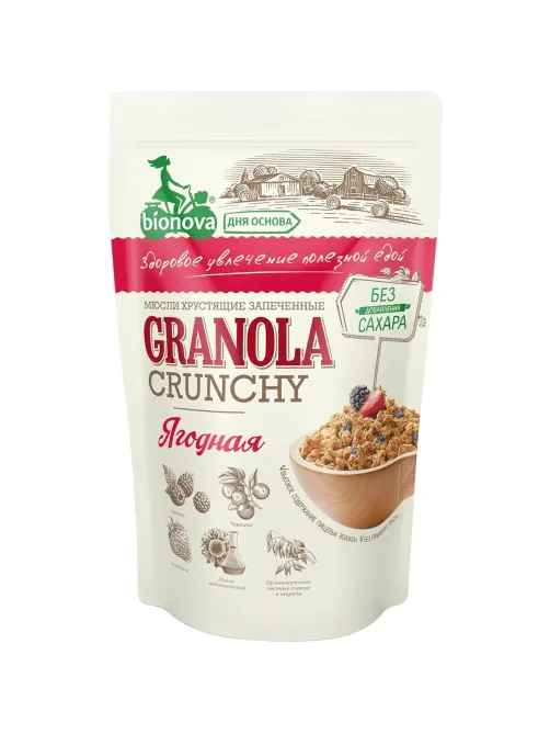 Мюсли Bionova Crunchy ягодные, 400г