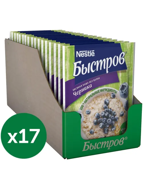 Каша овсяная с черникой Быстров 17шт*40г