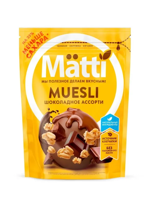 Мюсли   Matti запеченные шоколадное ассорти, 250г