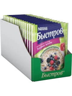 Каша Быстров овсяная с лесными ягодами (без варки), 40гх17шт/уп