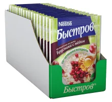 Каша Быстров овсяная с брусникой и медом (без варки), 40гх17шт/уп