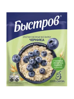 Каша овсяная с черникой Быстров 17шт*40г