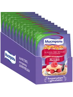 Каша овсяная Мистраль Малиновый Мильфей 40гx25шт/уп