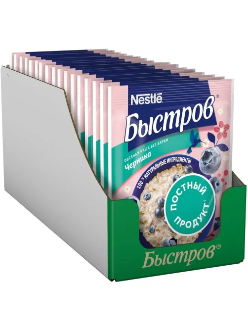 Каша овсяная с черникой Быстров 17шт*40г