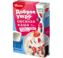Каша Увелка овсяная ассорти с ягодами и молоком б/п, 6 пакx40г, 240г