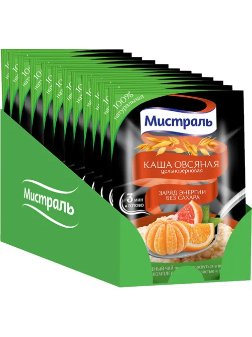 Каша овсяная Мистраль Заряд энергии 40гx12шт/уп