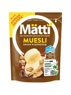 Мюсли   Matti запеченные с бананом и шоколадом, 250г