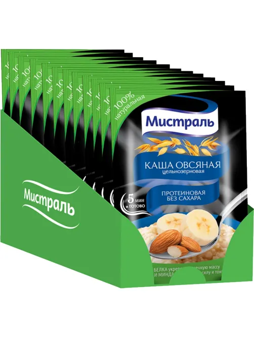 Каша овсяная Мистраль Протеиновая 40гx12шт/уп