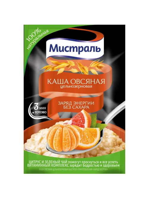 Каша овсяная Мистраль Заряд энергии 40гx12шт/уп