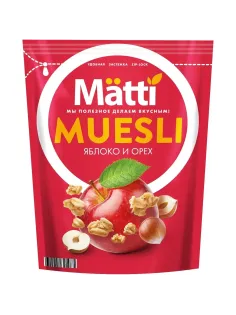 Мюсли   Matti запеченные с орехом и яблоком, 250г
