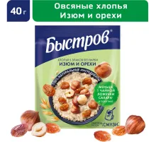 Каша Быстров пять злаков, изюм, орехи 17шт*40г
