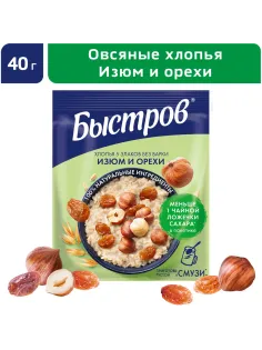 Каша Быстров пять злаков, изюм, орехи 17шт*40г